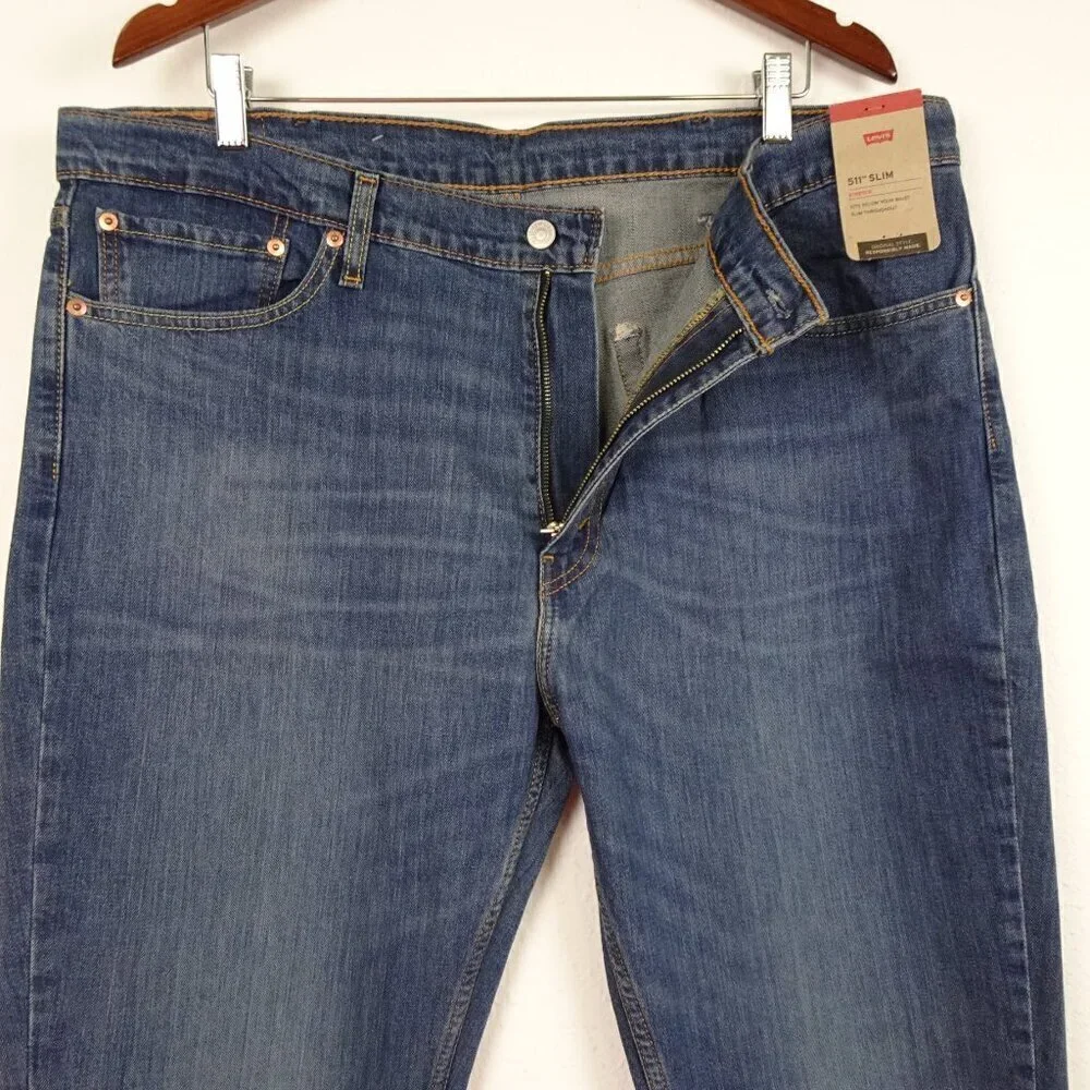Levi's 511 Slim Jeans Men's Size 40x32 Blue Denim Stretch